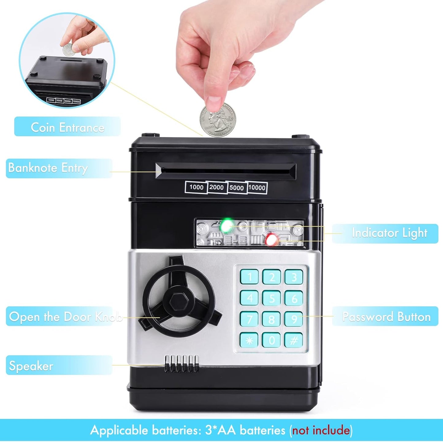 Electric Kids Mini ATM Safe Piggy Bank