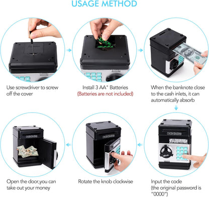 Electric Kids Mini ATM Safe Piggy Bank